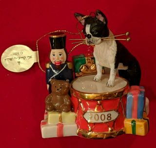 Danbury The 2008 Annual Boston Terrier Dog Ornament " Christmas Drummer "