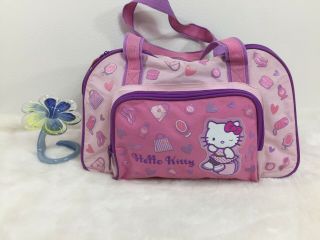 Hello Kitty Sanrio Duffel Travel Carryon Crossbody Pink Girl Youth Bag W Strap