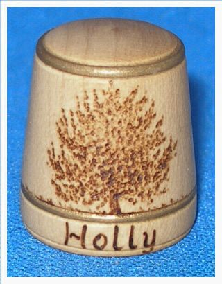 Turned Holly Wood By Innis Mitchell Thimble.