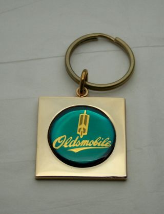 Vintage Oldsmobile Automotive Solid Brass Car Logo Key Chain 1970 