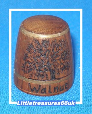 Turned Walnut Wood By Innis Mitchell Thimble.