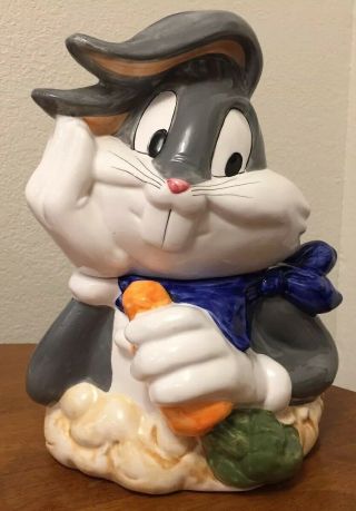 Looney Tunes Bugs Bunny Ceramic Cookie Jar Vintage 1993 Warner Bros Carrot Wb