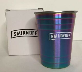 Smirnoff Vodka Collector Rainbow Metal Solo Cup Love Wins Promo 16 Oz Nib Gift