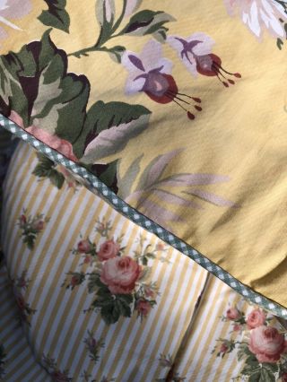 Ralph Lauren Brooke Twin Size Comforter Yellow Floral Rose Sophie Brooke Vintage