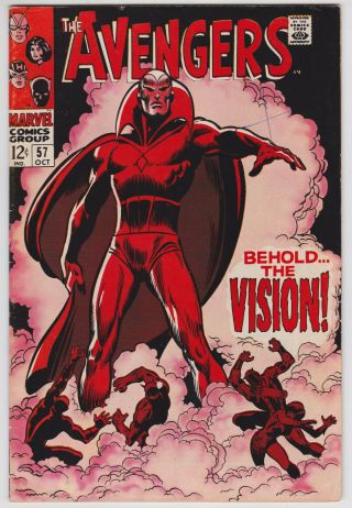 Avengers 57 Vg,  4.  5 First Appearance Of The Vision John Buscema Art