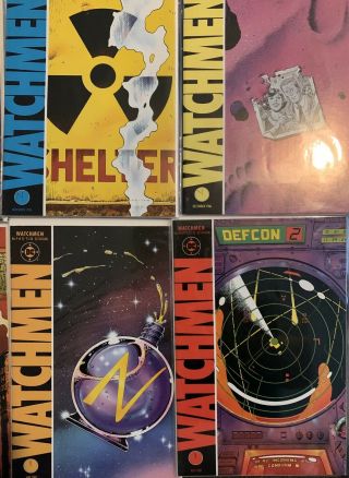 WATCHMEN 1 - 12 (1986,  DC) COMPLETE SET,  ALL FIRST PRINTS,  HBO HOT 3
