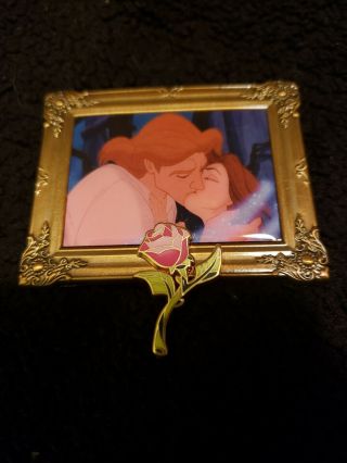 Prince Adam And Belle Framed 3d Fantasy Pin Le /50 Disney Kissing Beauty Beast