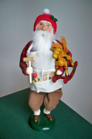 Byers Choice Caroler " Santa " With Rocking Horse & Mallet 1992