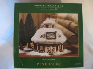 Dept 56 Simple Traditions Pine Isles 2003 Timbers Family Barn W/ Rooster & Box