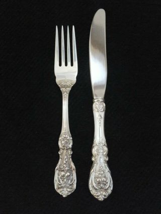 Vintage Reed & Barton Francis I Sterling Silver Youth Fork & Knife Set,  No Mono