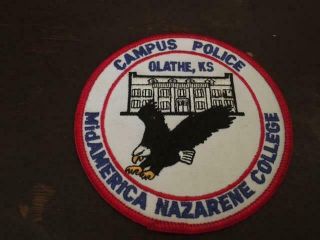 Campus Police Patch Midamerica Nazarene College Olathe,  Ks
