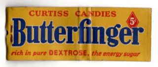 Butterfinger Candy Bar Vintage Matchbook Cover Nov - 3