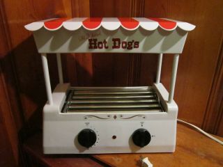 Nostalgia Hot Dog Roller With Bun Warmer & Tray Cooker Machine Maker Rotating