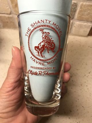 Best Western Shanty Motel Havre Montana Cowboy Horse Souvenir Drinking Glass