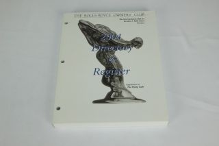 2004 Rolls Royce Owners Club Directory & Register Book