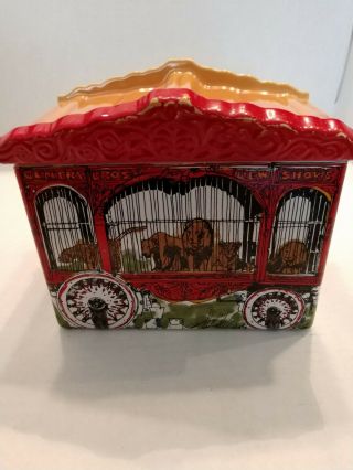 Enesco Lions Tigers Circus Parade Car Ceramic Cookie Jar 1980 Animal Crackers
