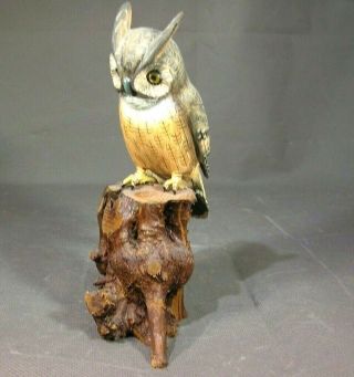 Boy Scouts - Wood Badge Owl On A Tree Stump - 6 Inches High