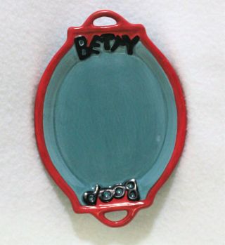 1995 Betty Boop Ceramic Mini Tea Set Tray 2 Cups Saucers Red Black Vandor King 3