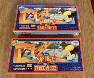 Disney Monorail Track 2 Boxes Each Has 4 Straight Beams & 4 Support Columns