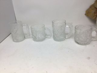 Complete Set Of 4 Mcdonalds Batman Forever 1995 Glass Mugs Made In France