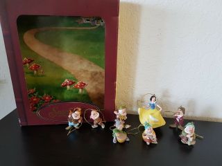 Snow White & The Seven Dwarfs Disney Park Storybook Christmas Ornament Set,  Pin