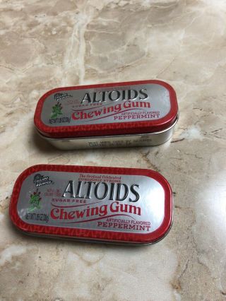 2 Empty Altoids Chewing Gum Tins Peppermint Stash Jar