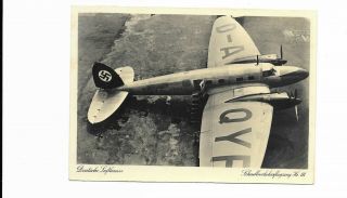 Germany Lufthansa 1930 S Airline Issue Heinkel He111 Rp Postcard