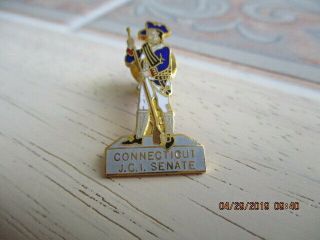 Vintage 1986 Connecticut Jaycees Senate Pin.  Depicts Minuteman And Long Rifle.