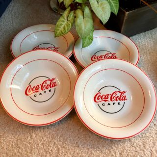 Set Of 4 Gibson Coca Cola Cafe China Bowls Serving Dishes Soup Cereal 1999 9 " R