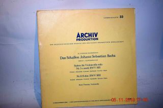 J.  S.  Bach Pierre Fournier Suites For Violoncello Solo No.  5,  6 Archiv Apm 14188