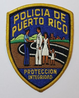 Vintage Obsolete Puerto Rico Police Shoulder Patch / 1980 