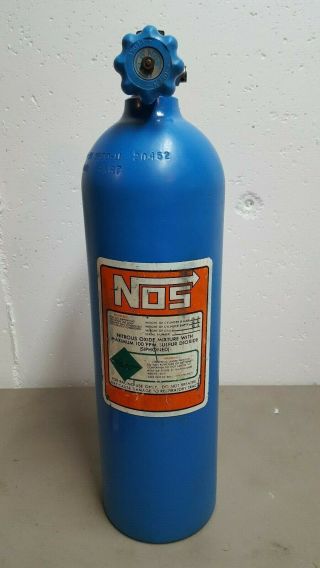 Vintage Nos Nitrous Hi Flow Bottle 10 Lb & Line Adapter Rat Rod Drag Race