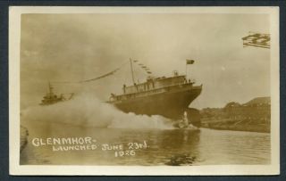 26.  8.  1926 Rppc Launch Of " Glenmohr " At Midland Sb For Canada Ss Lines Ltd