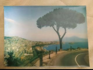 3d Lenticular Three Dimensional Italy Postcard Napoli Panorama