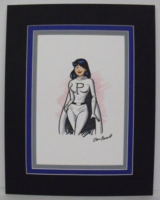 Veronica As Phantom Girl Art By Dan Parent Signed.  Matted