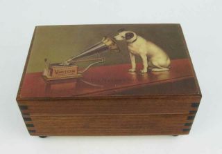 Reuge Swiss Wooden Music Box Rca Nipper Dog His Masters Voice Sound Of Music