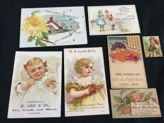 6 Victorian Store Trade Cards Allentown Pa Ma Clothing Dept Lehs Lawfer Asian