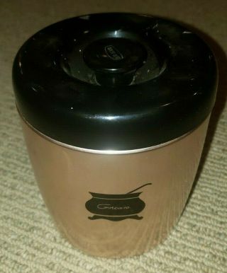 Vintage Grease Canister West Bend Mid Century Pink Patina Aluminum Strainer Lid