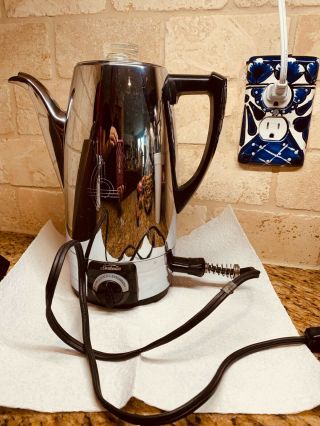Vtg 1950s Sunbeam Coffeemaster Chrome Percolator Coffee Pot Maker No.  Ap 8a