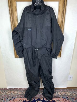 Vintage 80s 90s Columbia Mens Extra Large Xl Solid Black Snow Suit On Piece