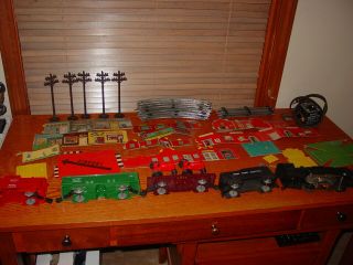 Vintage Marx Stream Line Steam Type Electrical Toy Train Set W/ Flat &tractors