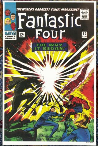 Jack Kirby Signed Autographed Fantastic Four 53 Poster 11 X 17 Black Panther
