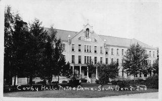 Real Photo Postcard Corby Hall At The University Of Notre Dame,  Indiana 124052
