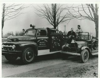 Vintage Black & White 11 X 14 Photo Of Quincy Butler Algansee Fire Dept