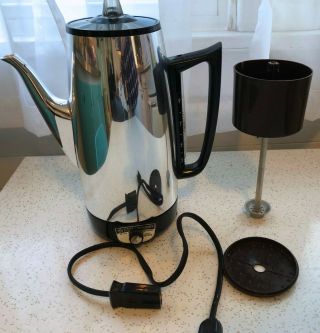 Vintage General Electric 9 Cup Immersible Automatic Percolator Coffee Pot A8p15