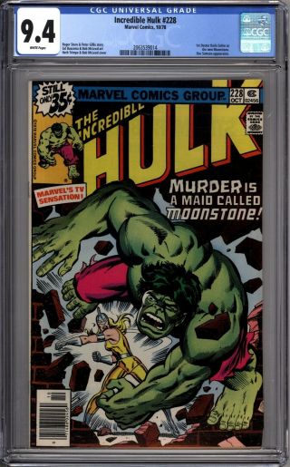 Incredible Hulk 228 Cgc Graded 9.  4 Nm 1st Moonstone Marvel Comics 1978
