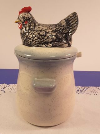 1988 Vintage Ceramic Strainer Pot Sandhurst Of Ulm Mn Chicken Lid
