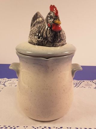 1988 Vintage Ceramic Strainer Pot Sandhurst of Ulm MN Chicken Lid 2