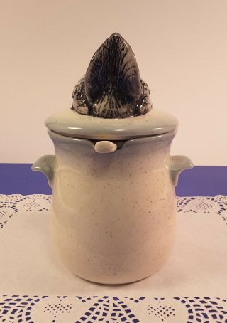1988 Vintage Ceramic Strainer Pot Sandhurst of Ulm MN Chicken Lid 3