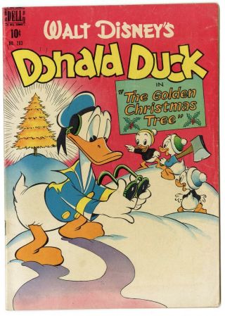 Donald Duck Four Color 203 Fn/vf 7.  0 Off - White Pages Carl Barks Dell 1948